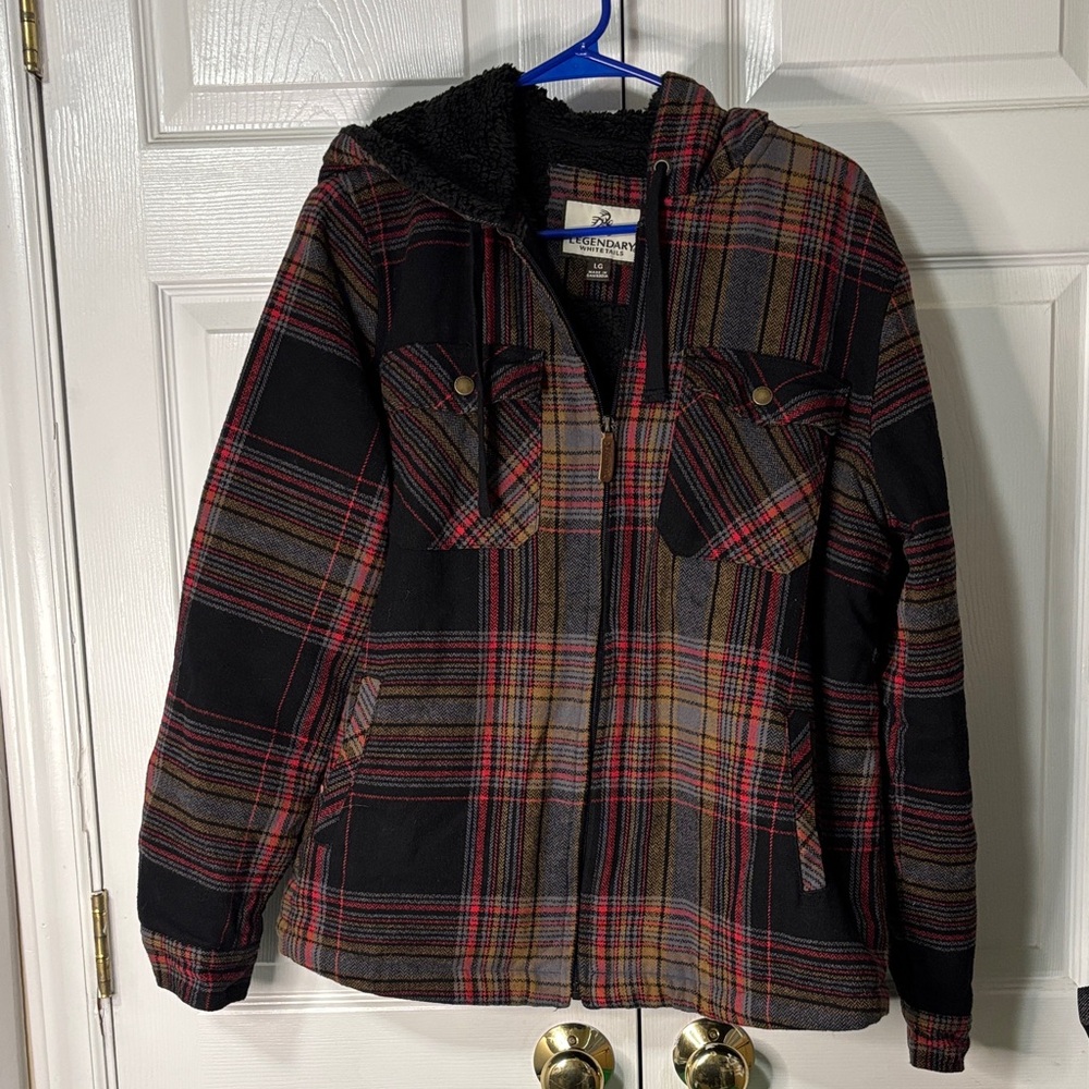 Legendary Whitetails Black Plaid Hooded Jacket